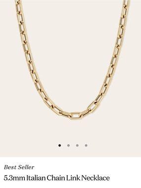 Like new 18” Adina Reyter Gold 5.3mm Italian Chain Link Necklace no charms w/box